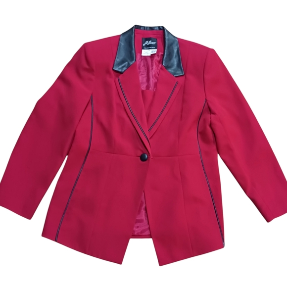 Milano Red blazer with tunic Size 16 Button Red Festive Cleavage Cover - Picture 4 of 12